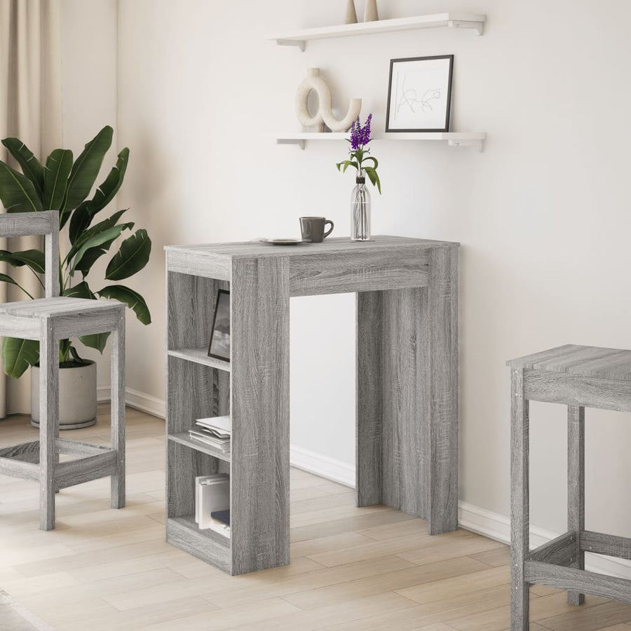 Bartafel Met Rekken 95X47X103,5 Cm Bewerkt Hout Grijs sonoma