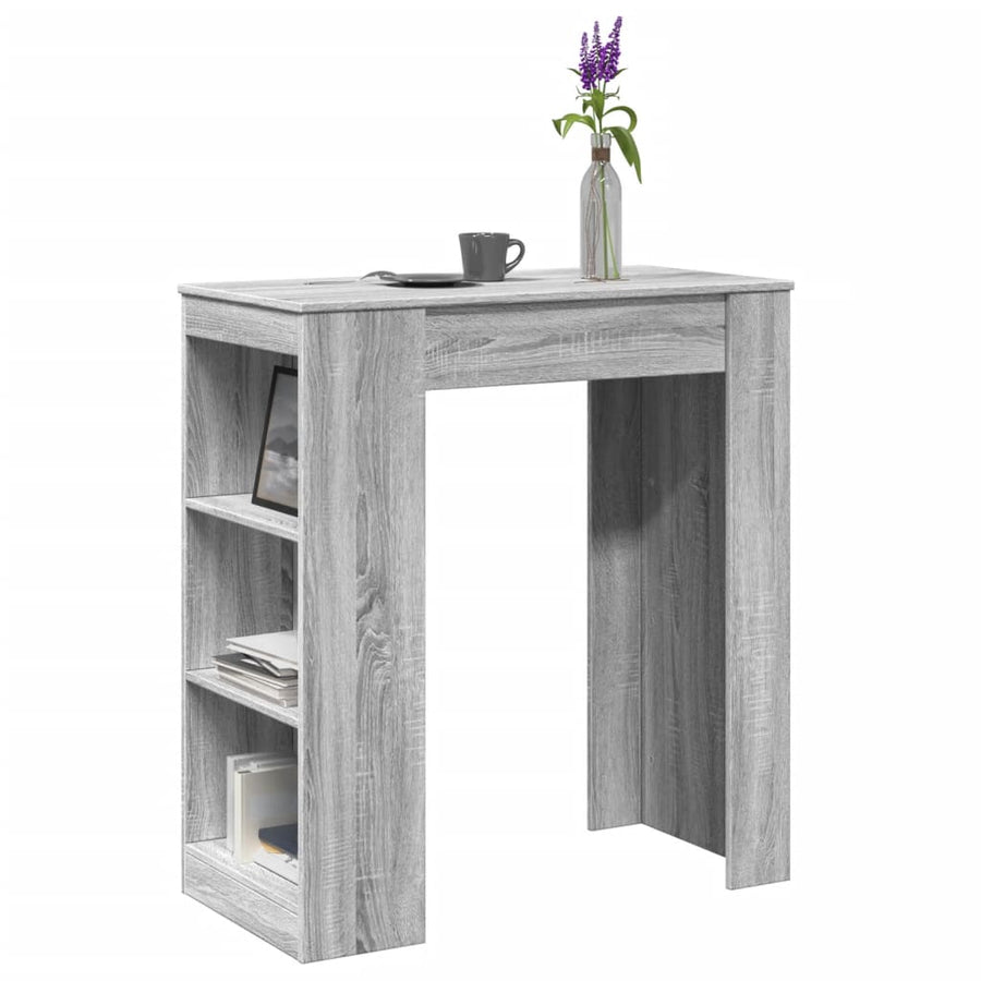 Bartafel Met Rekken 95X47X103,5 Cm Bewerkt Hout Grijs sonoma