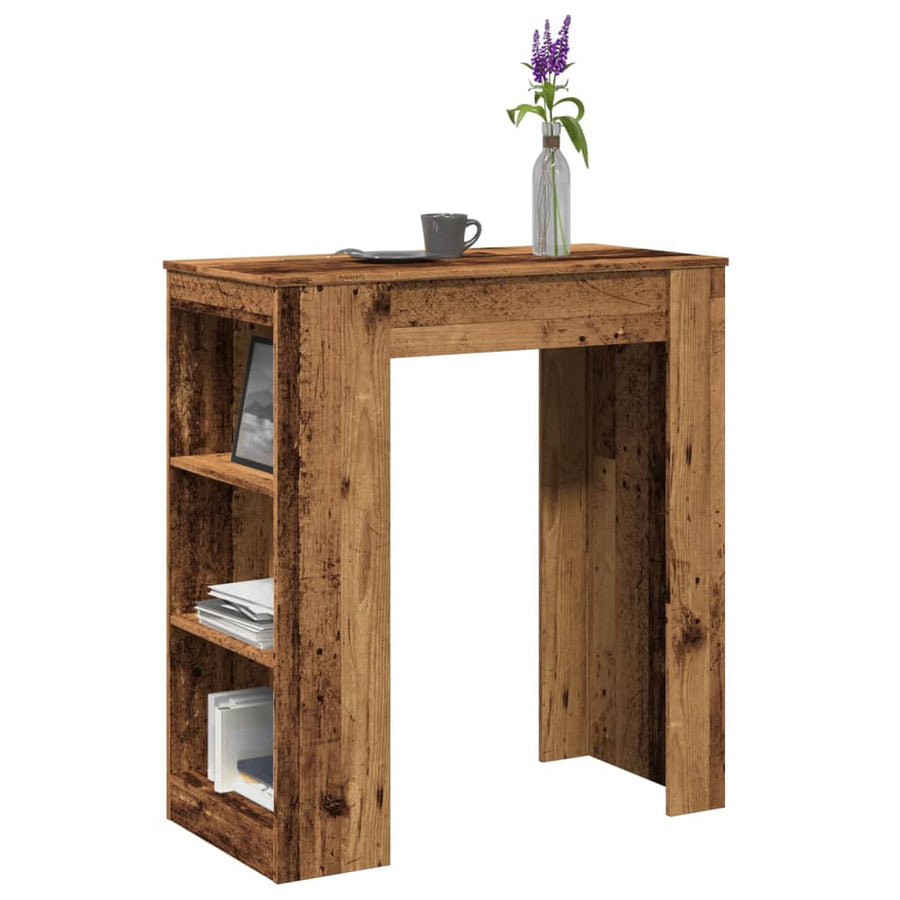 Bartafel Met Rekken 95X47X103,5 Cm Bewerkt Hout Kleur Oud hout