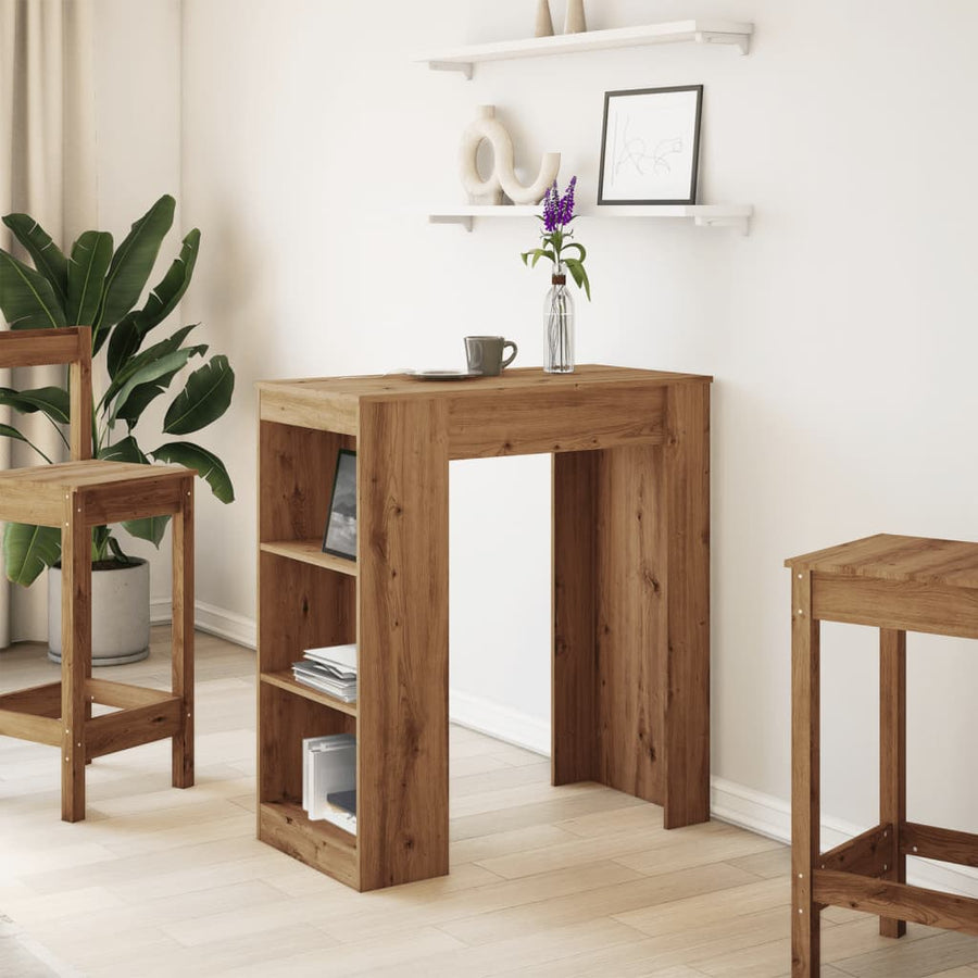 Bartafel Met Rekken 95X47X103,5 Cm Hout Artisanaal Eikenkleur artisanaal eikenkleurig