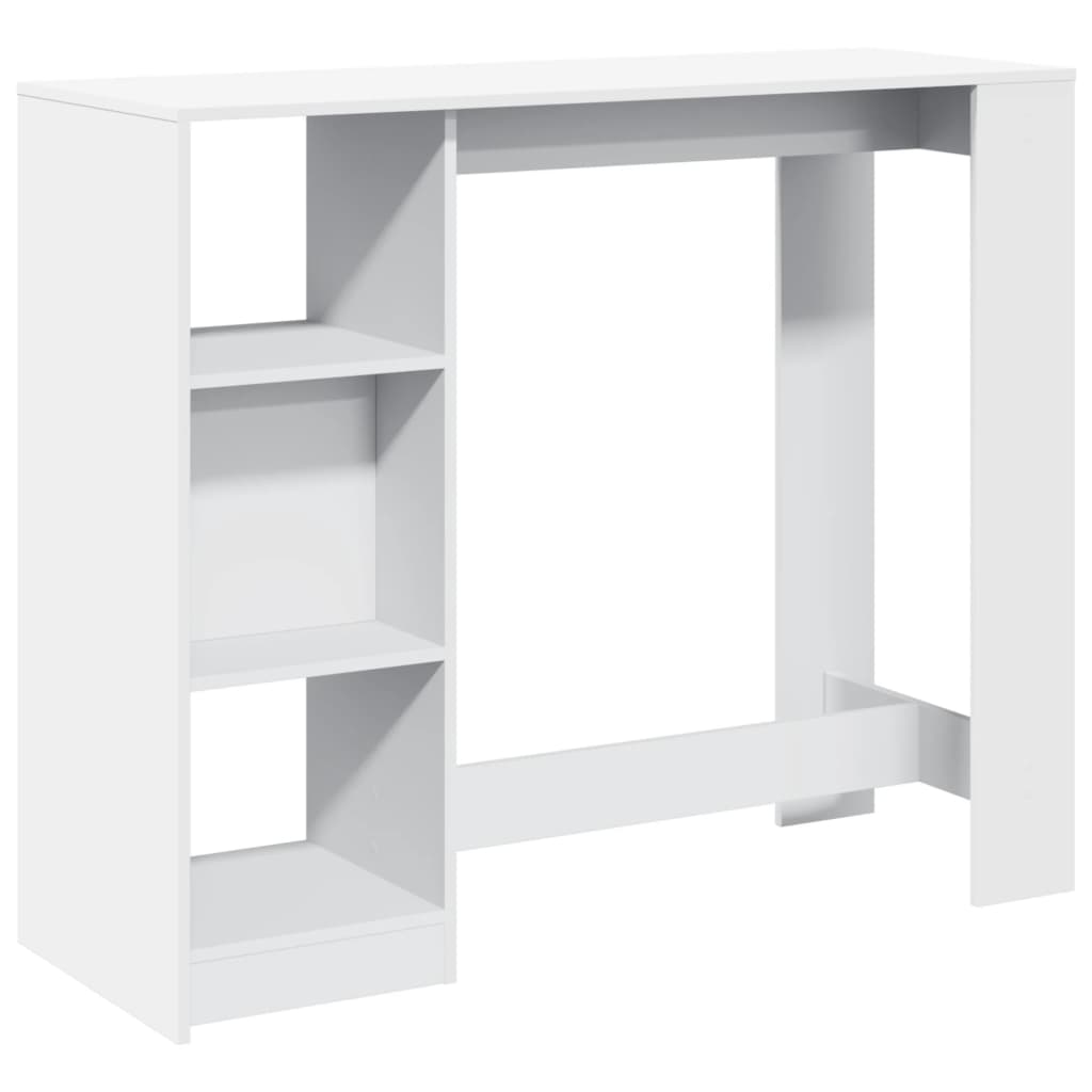 Bartafel met schap 124x46x103,5 cm bewerkt hout wit