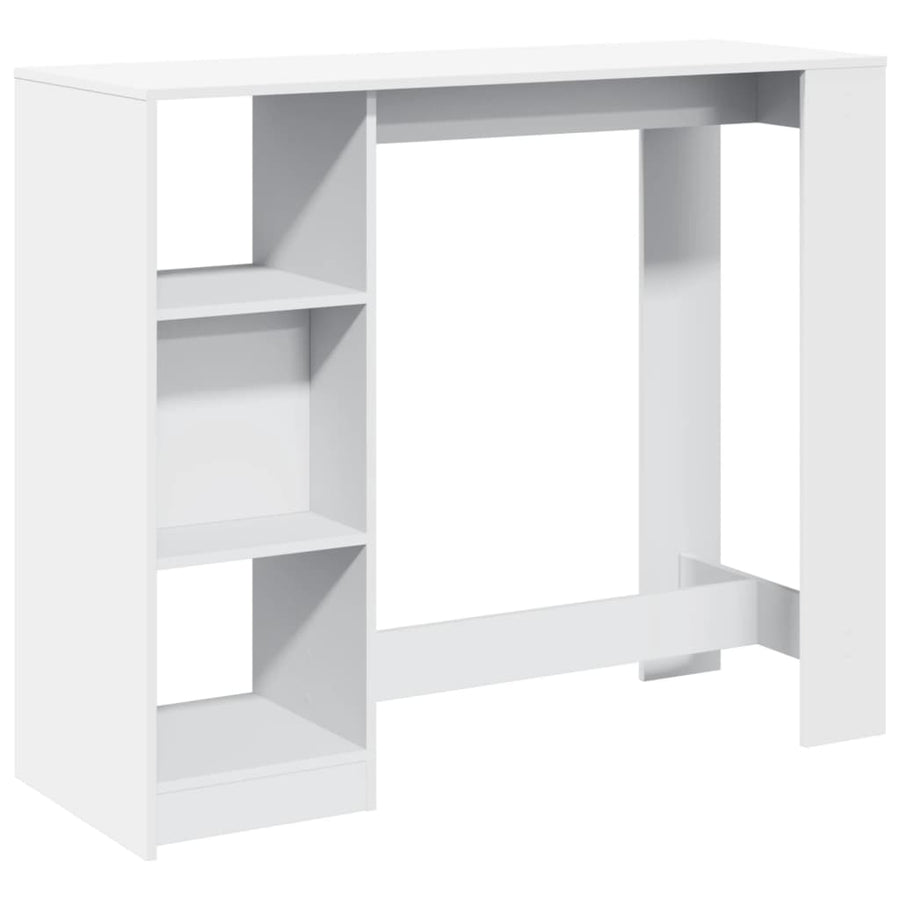 Bartafel met schap 124x46x103,5 cm bewerkt hout wit