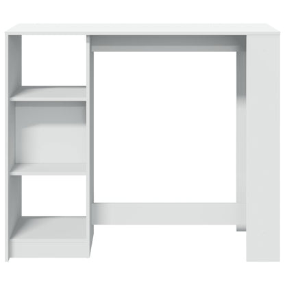 Bartafel met schap 124x46x103,5 cm bewerkt hout wit