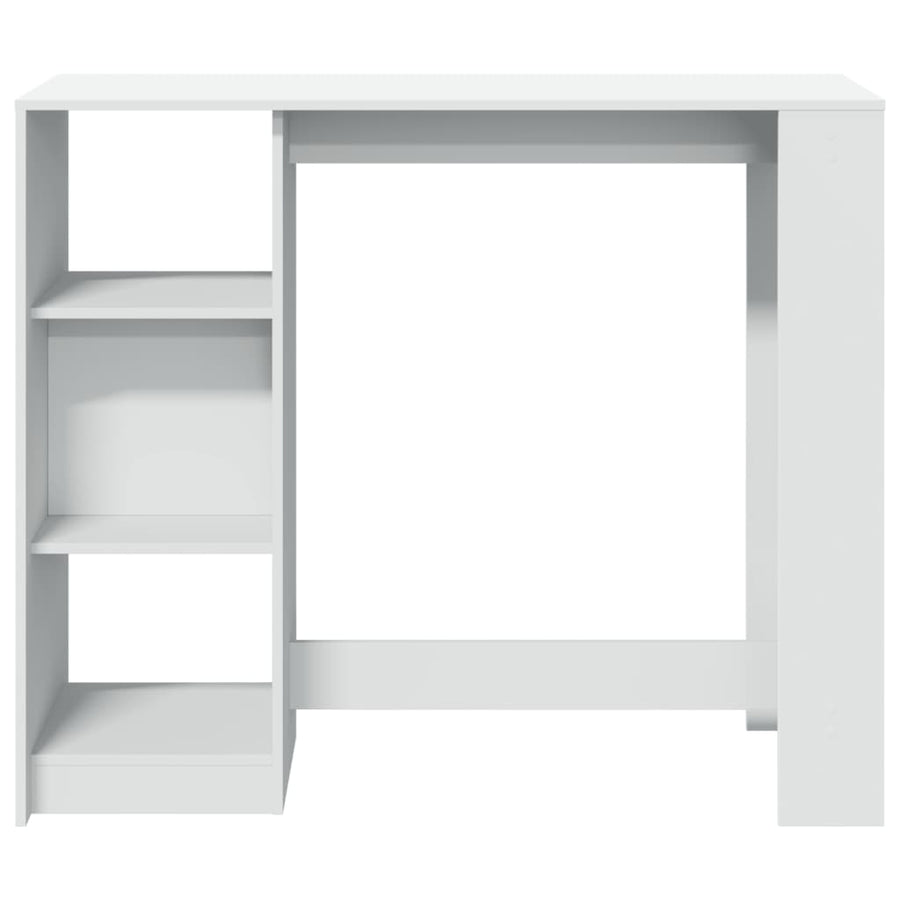 Bartafel met schap 124x46x103,5 cm bewerkt hout wit