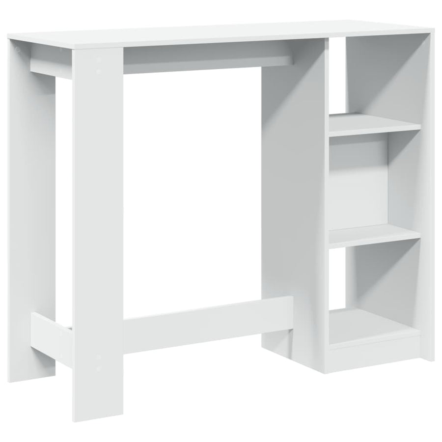 Bartafel met schap 124x46x103,5 cm bewerkt hout wit