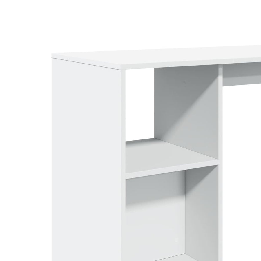 Bartafel met schap 124x46x103,5 cm bewerkt hout wit