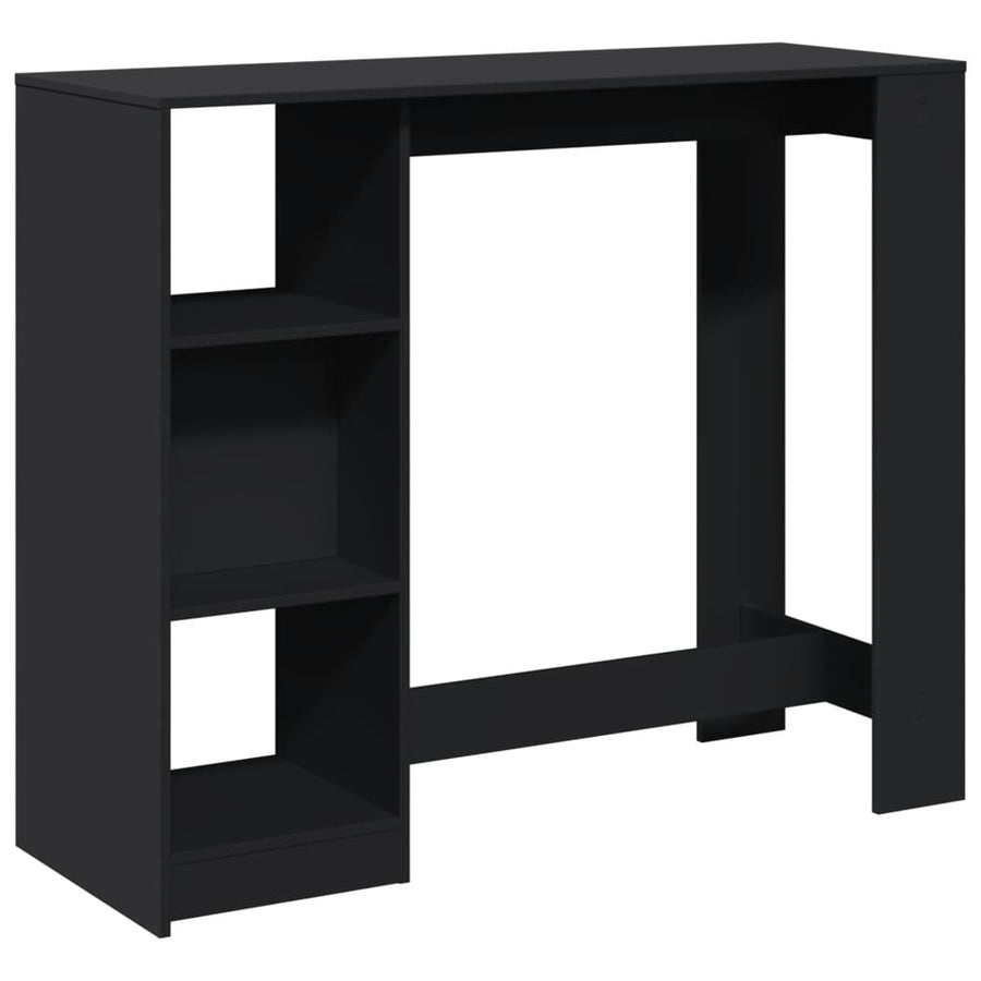 Bartafel met schap 124x46x103,5 cm bewerkt hout zwart