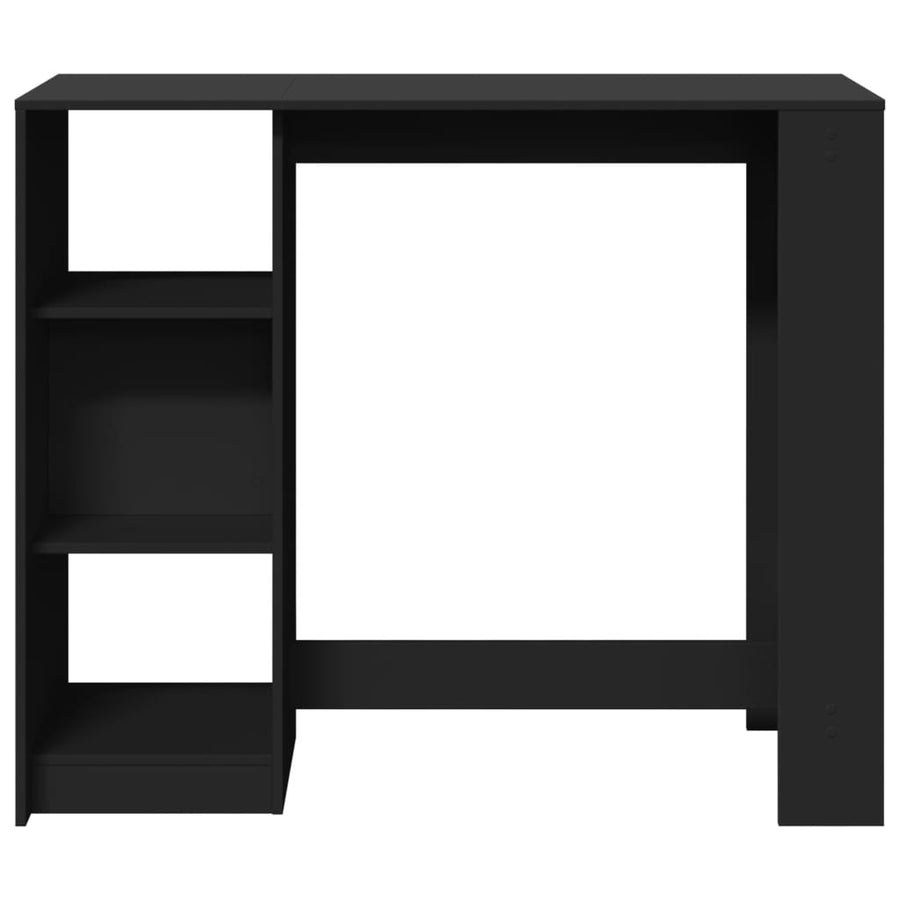 Bartafel met schap 124x46x103,5 cm bewerkt hout zwart