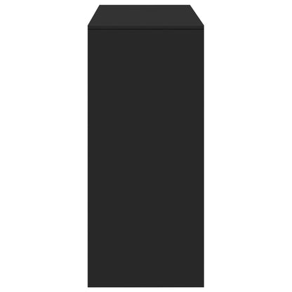 Bartafel met schap 124x46x103,5 cm bewerkt hout zwart