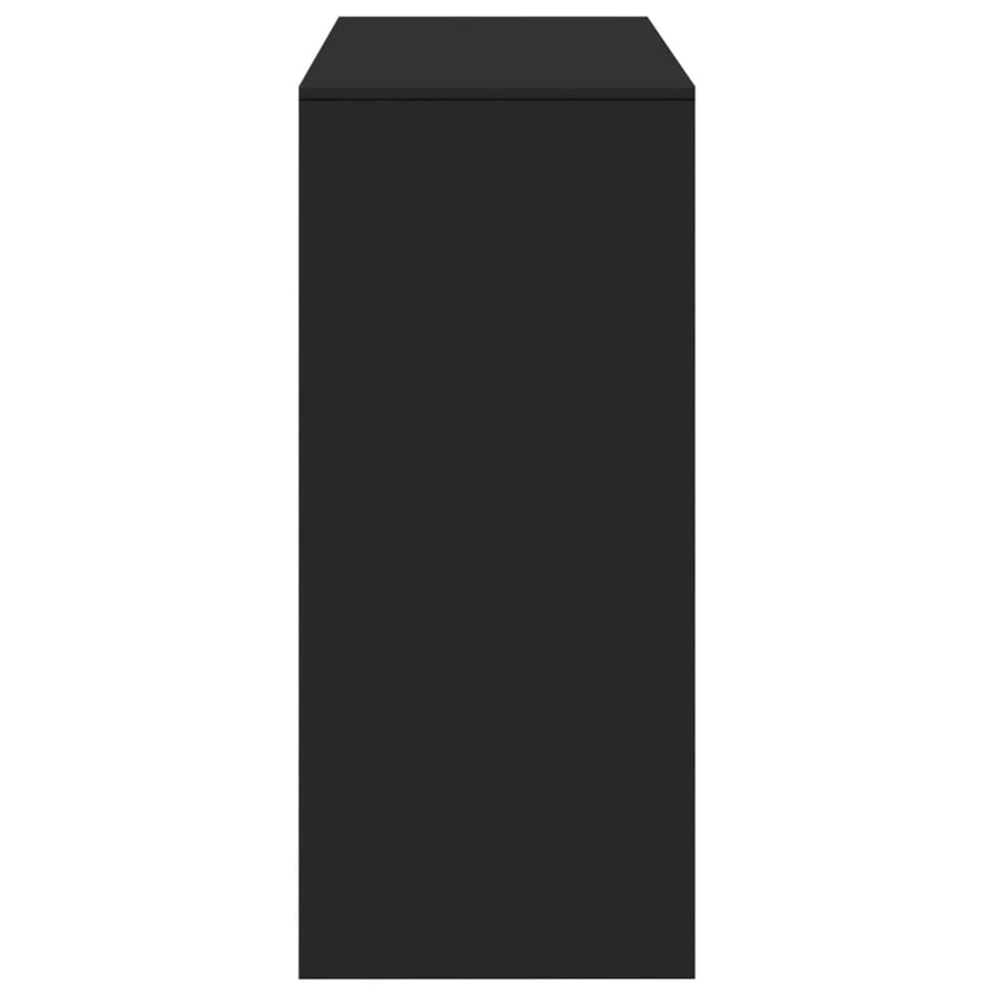 Bartafel met schap 124x46x103,5 cm bewerkt hout zwart