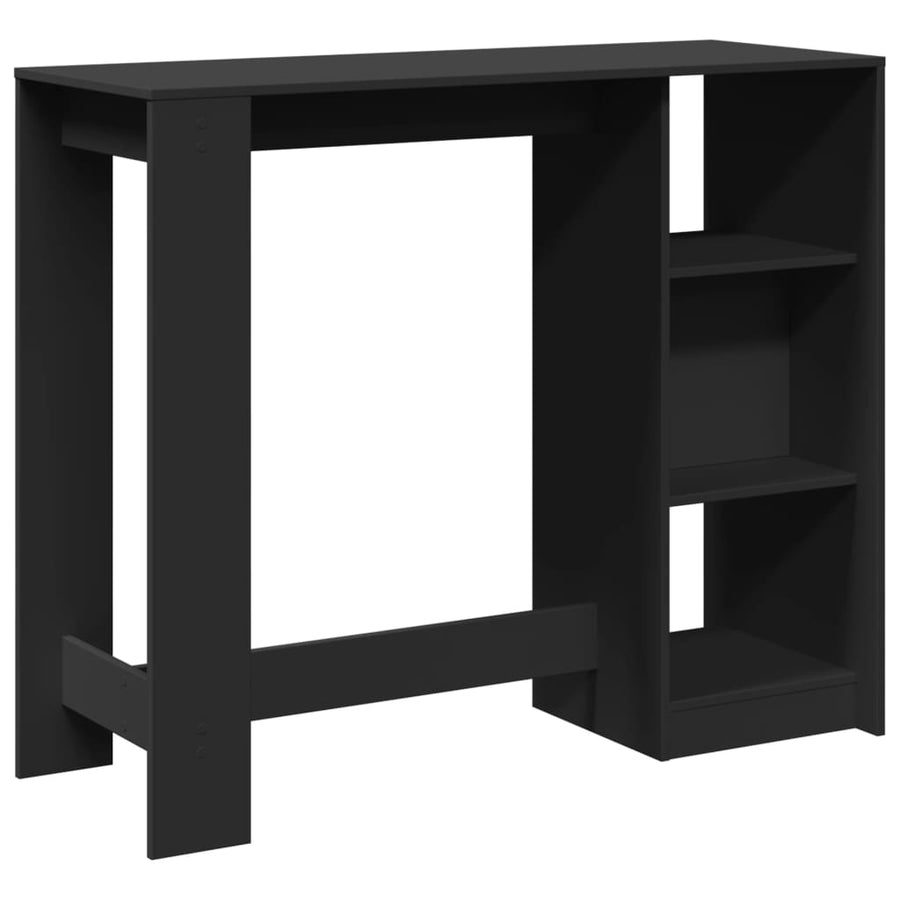 Bartafel met schap 124x46x103,5 cm bewerkt hout zwart