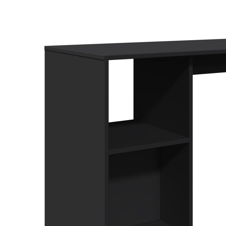 Bartafel met schap 124x46x103,5 cm bewerkt hout zwart