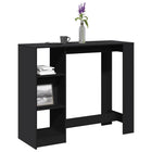 Bar table with shelf 124x46x103.5 cm treated wood black