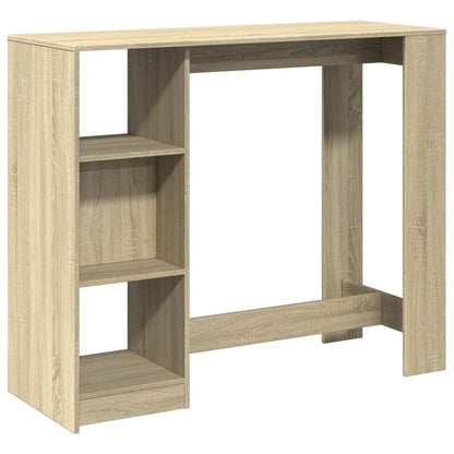 Bartafel met schap 124x46x103,5 cm hout sonoma eikenkleur