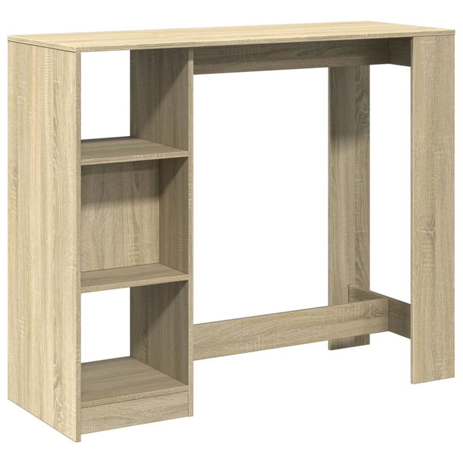 Bartafel met schap 124x46x103,5 cm hout sonoma eikenkleur