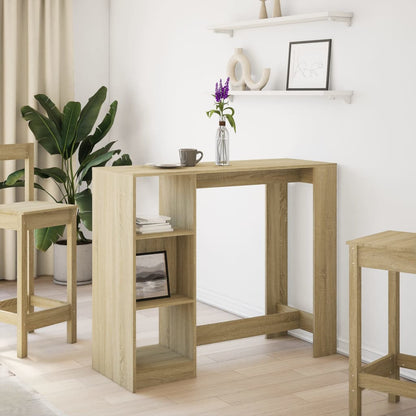 Bartafel met schap 124x46x103,5 cm hout sonoma eikenkleur