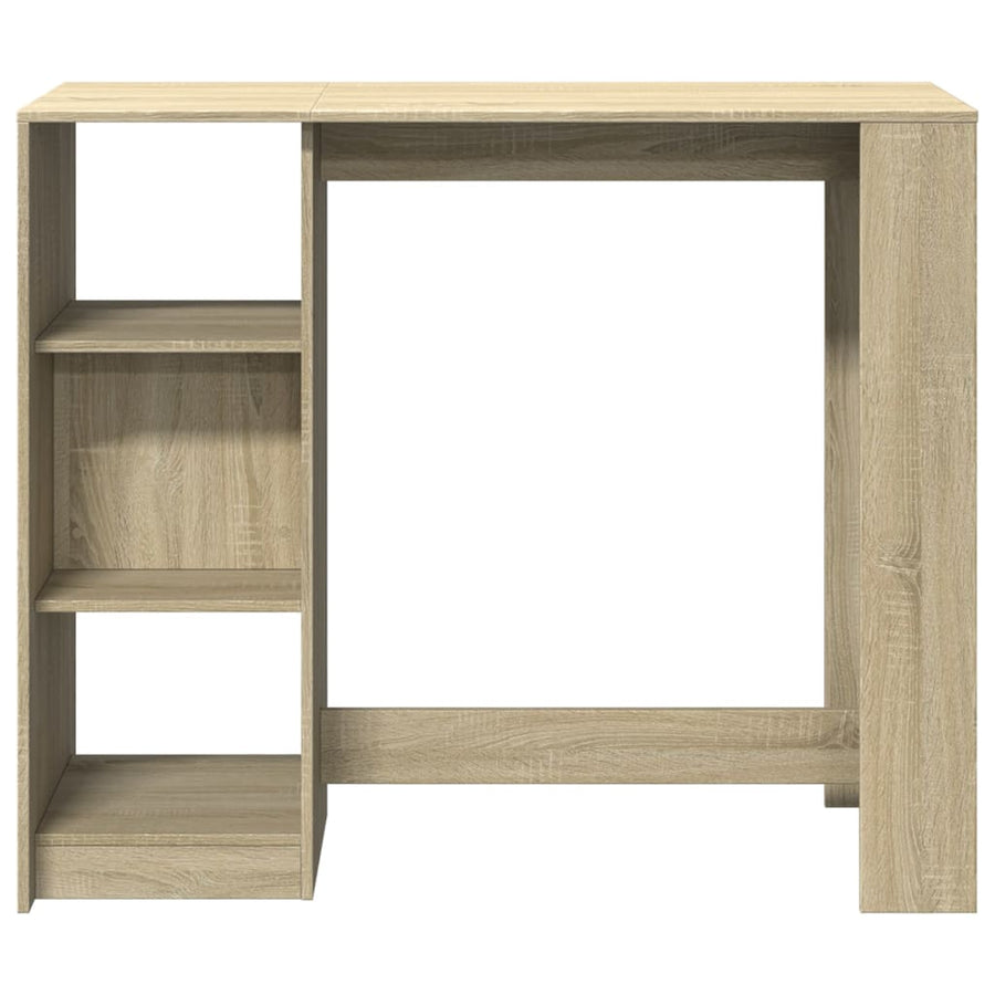 Bartafel met schap 124x46x103,5 cm hout sonoma eikenkleur