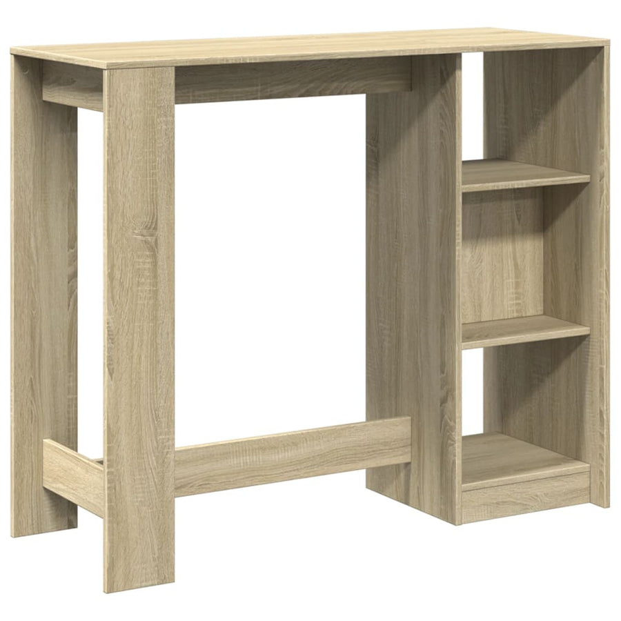 Bartafel met schap 124x46x103,5 cm hout sonoma eikenkleur
