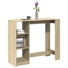Bar table with shelf 124x46x103.5 cm wood Sonoma oak colour