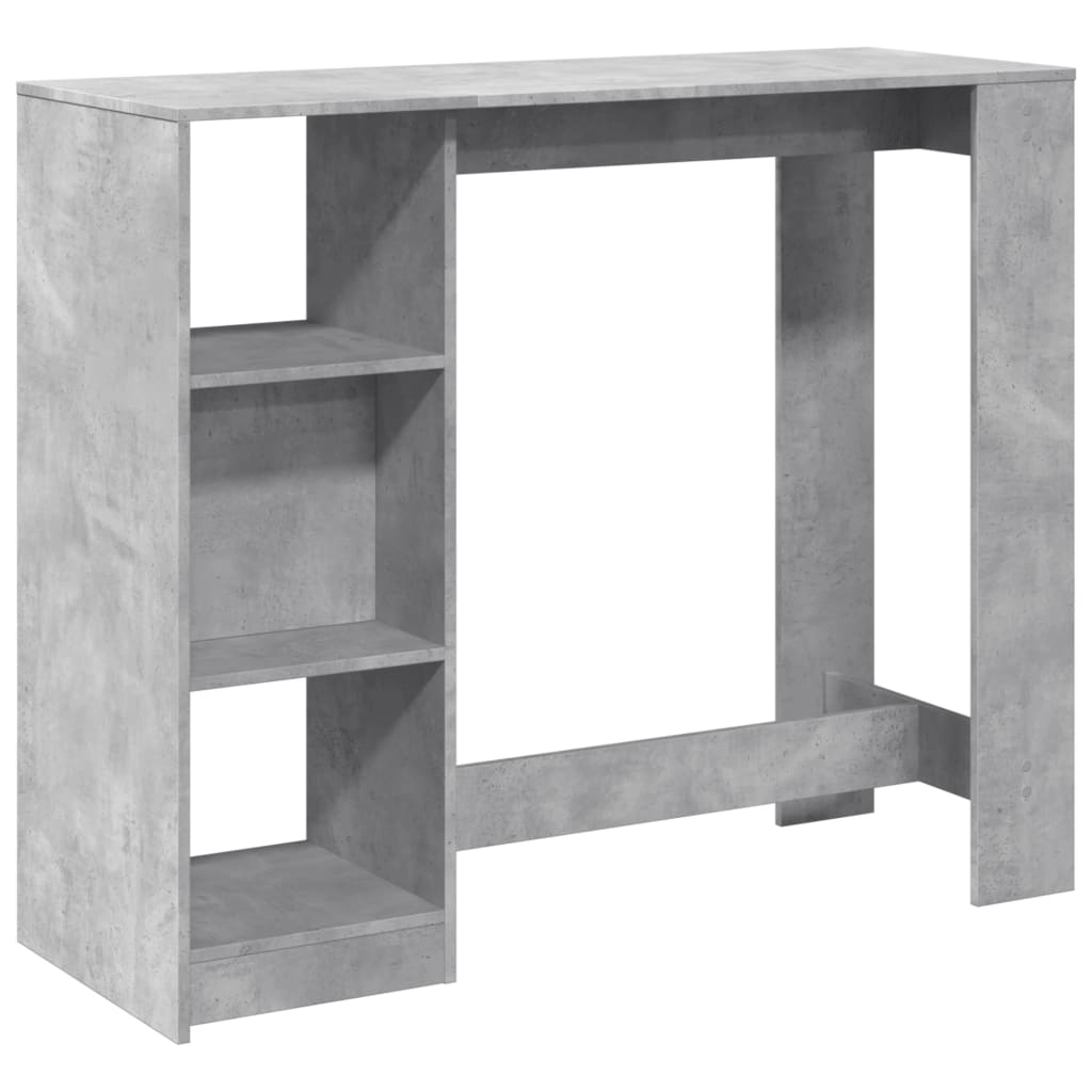 Bartafel met schap 124x46x103,5 cm bewerkt hout betongrijs