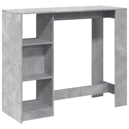 Bartafel met schap 124x46x103,5 cm bewerkt hout betongrijs