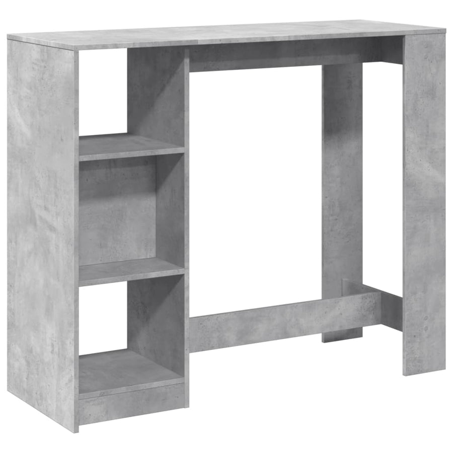 Bartafel met schap 124x46x103,5 cm bewerkt hout betongrijs