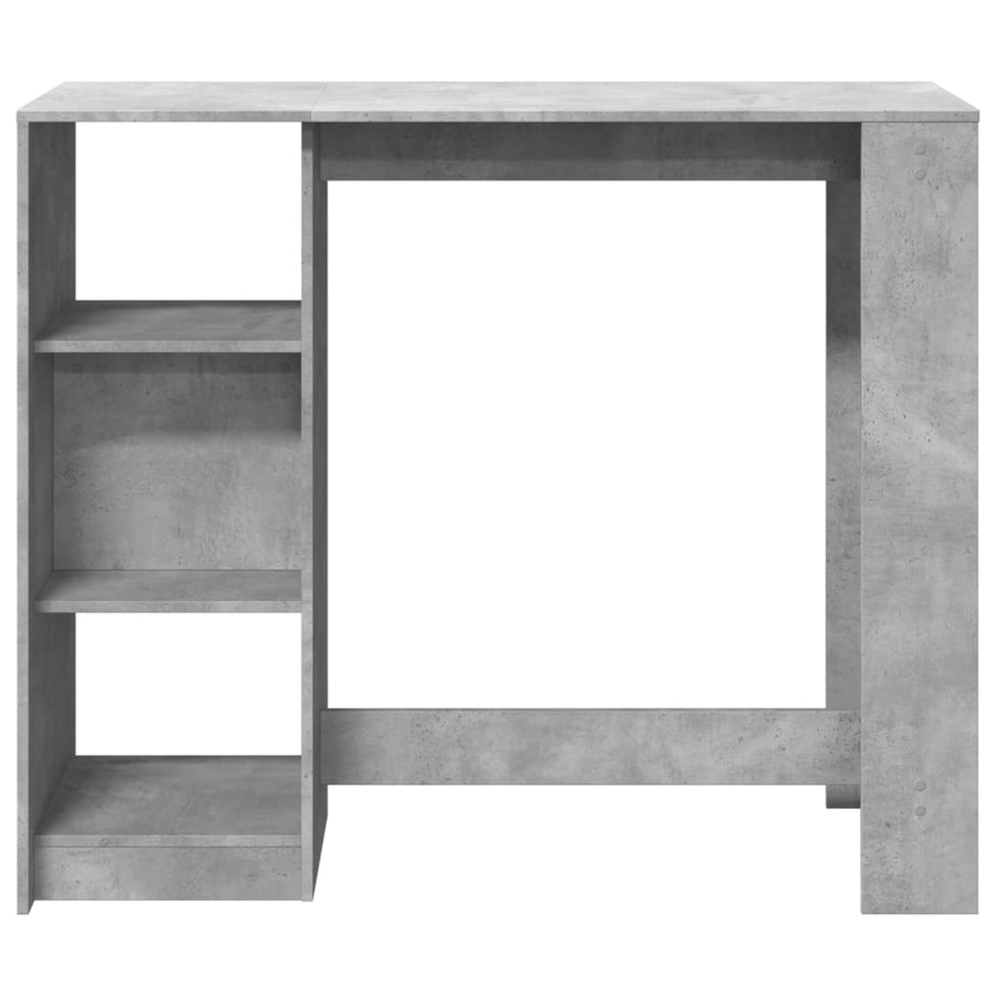 Bartafel met schap 124x46x103,5 cm bewerkt hout betongrijs