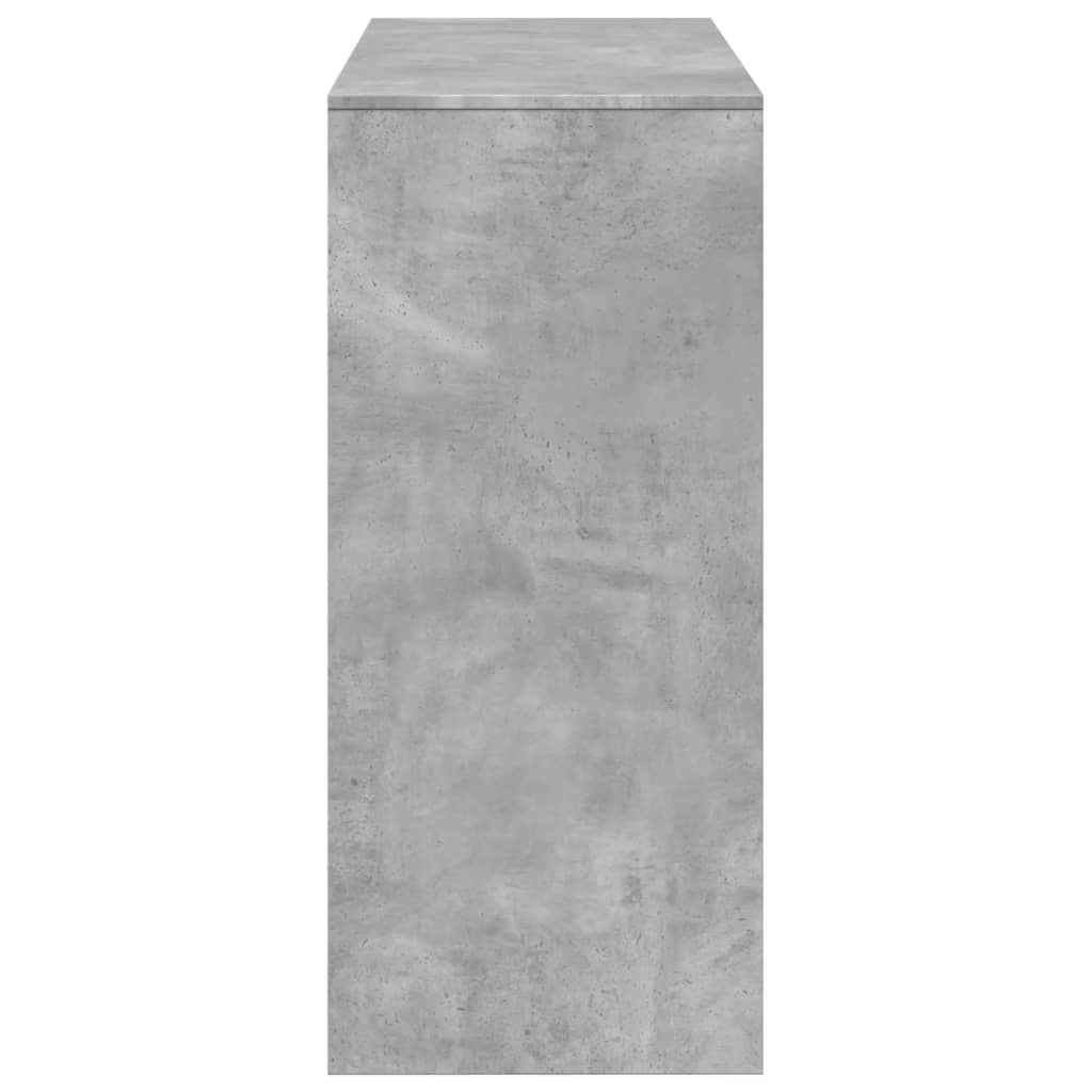 Bartafel met schap 124x46x103,5 cm bewerkt hout betongrijs