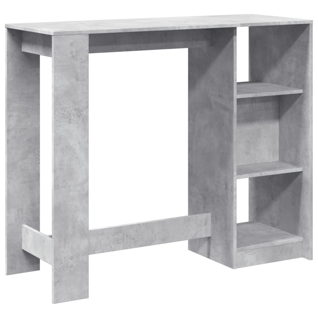 Bartafel met schap 124x46x103,5 cm bewerkt hout betongrijs