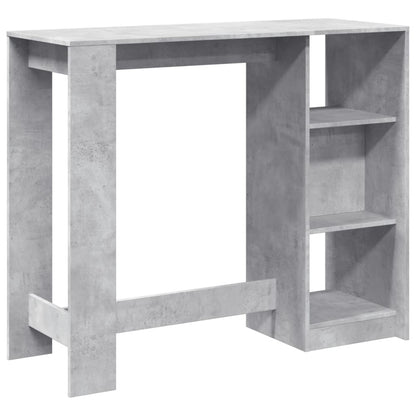 Bartafel met schap 124x46x103,5 cm bewerkt hout betongrijs