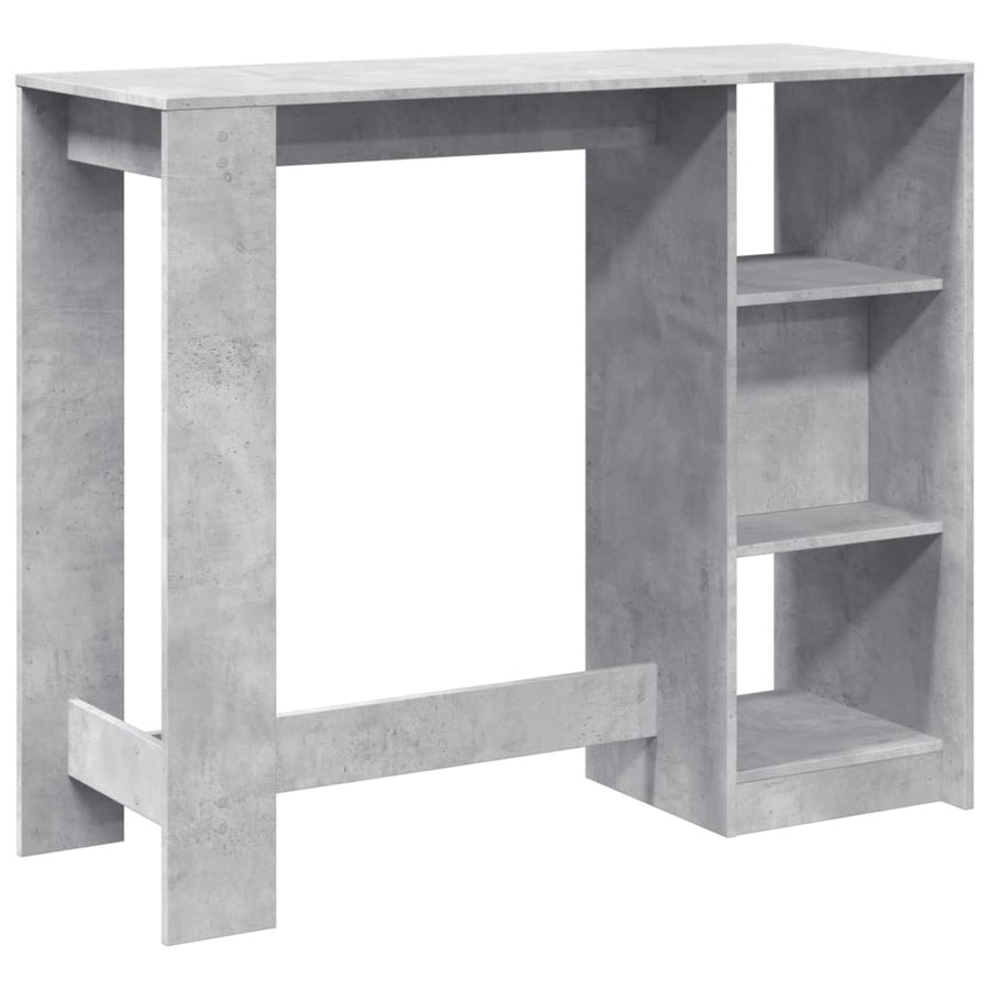 Bartafel met schap 124x46x103,5 cm bewerkt hout betongrijs