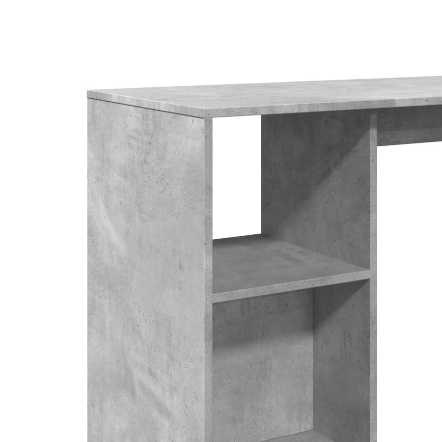Bartafel met schap 124x46x103,5 cm bewerkt hout betongrijs