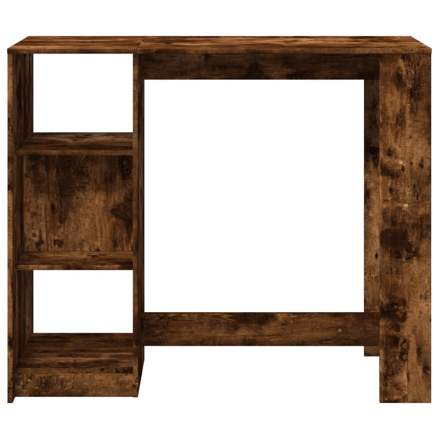 Bartafel met schap 124x46x103,5 cm bewerkt hout gerookt eiken