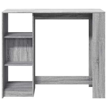 Bartafel met schap 124x46x103,5 cm bewerkt hout grijs sonoma