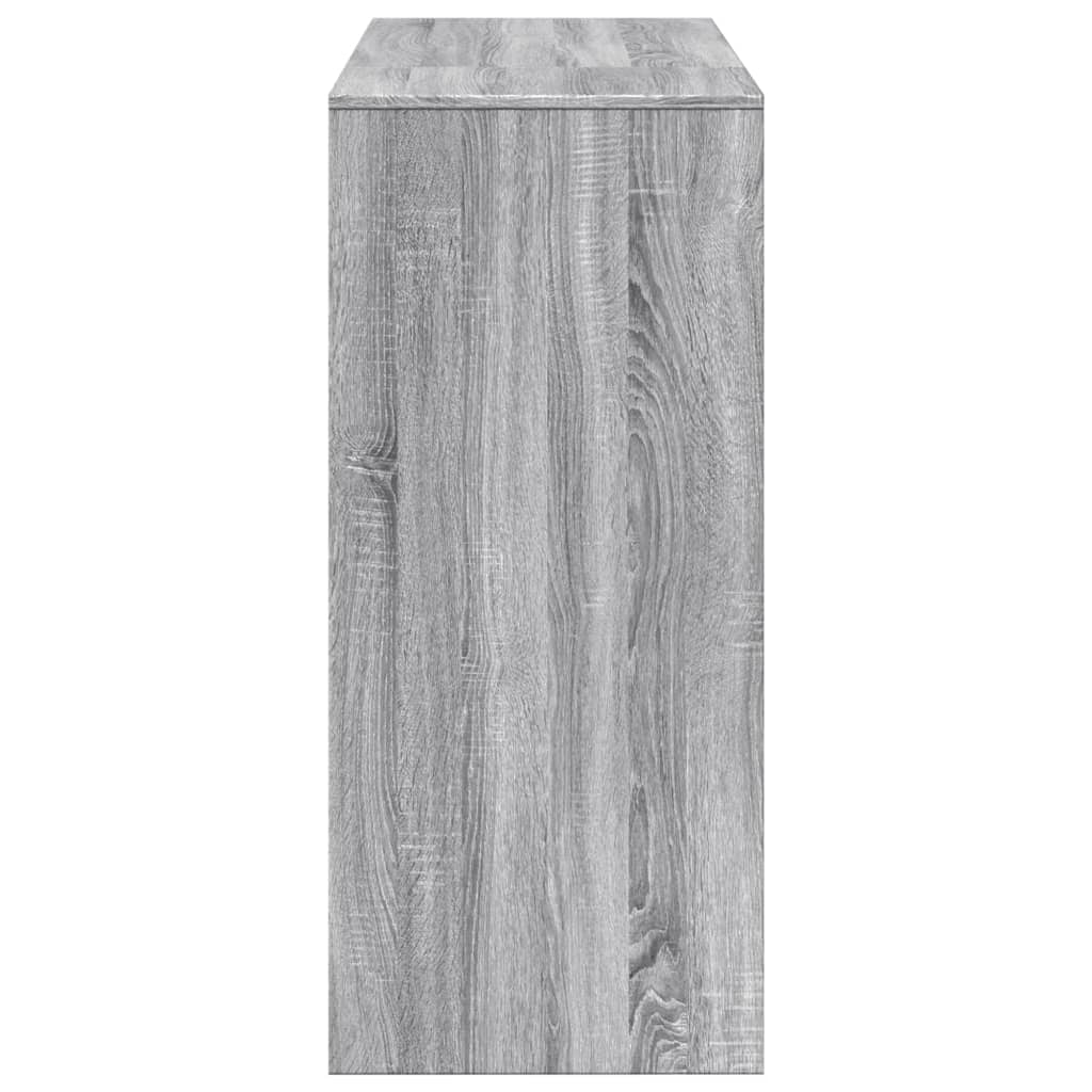 Bartafel met schap 124x46x103,5 cm bewerkt hout grijs sonoma