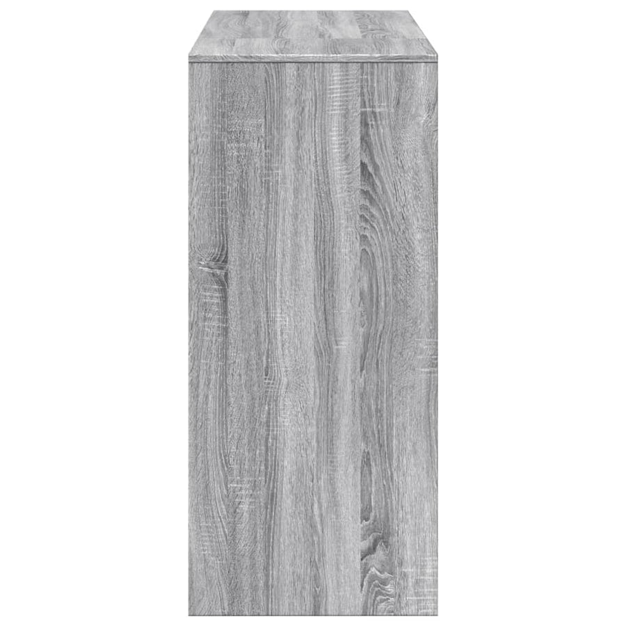 Bartafel met schap 124x46x103,5 cm bewerkt hout grijs sonoma