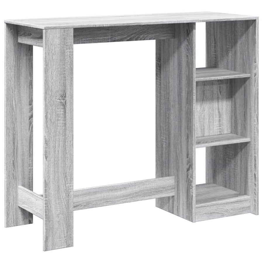 Bartafel met schap 124x46x103,5 cm bewerkt hout grijs sonoma