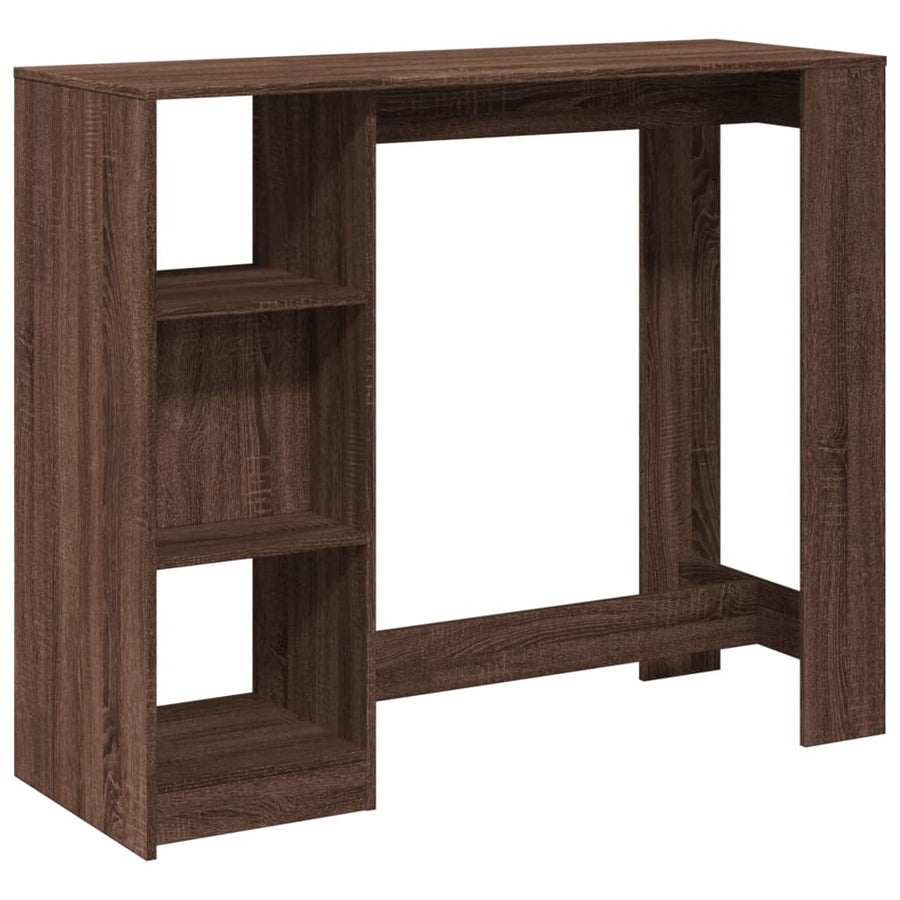 Bartafel met schap 124x46x103,5 cm bewerkt hout bruin eiken