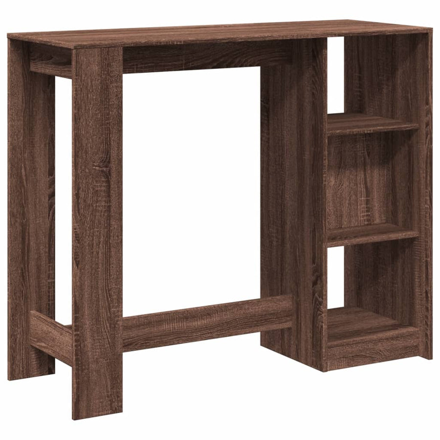 Bartafel met schap 124x46x103,5 cm bewerkt hout bruin eiken