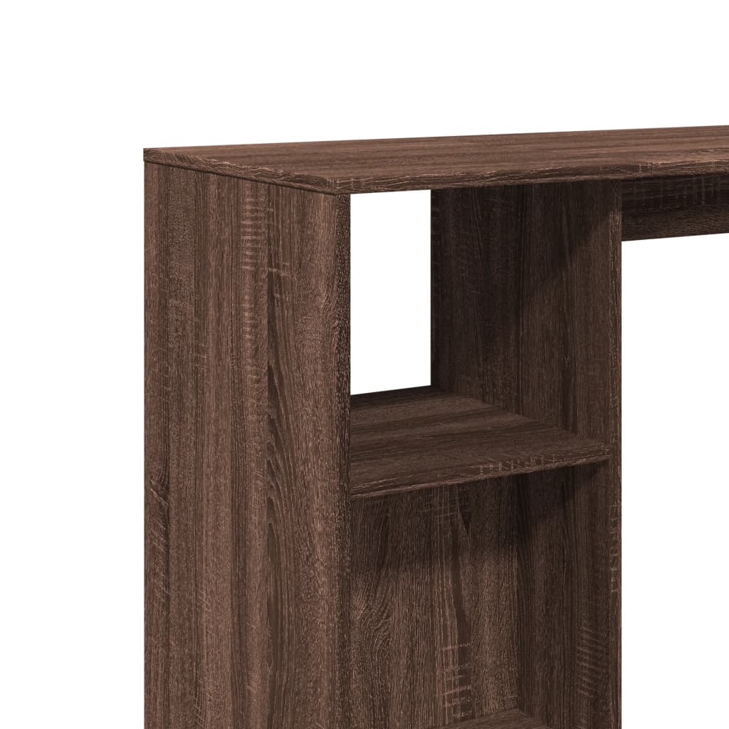 Bartafel met schap 124x46x103,5 cm bewerkt hout bruin eiken