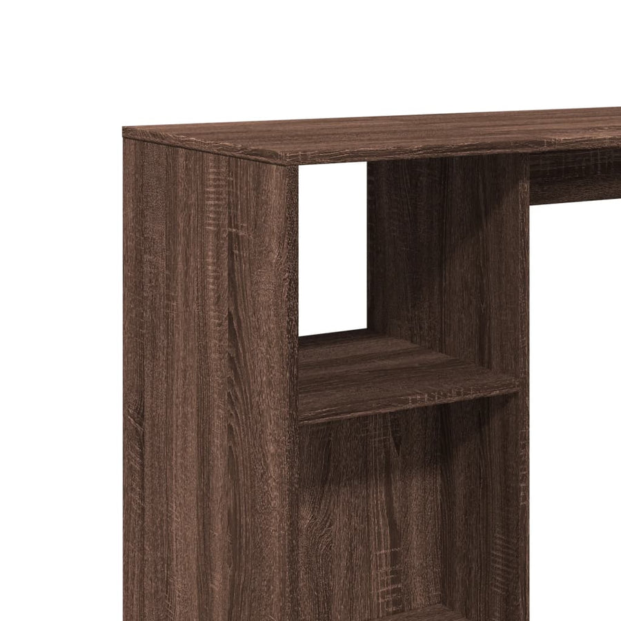 Bartafel met schap 124x46x103,5 cm bewerkt hout bruin eiken