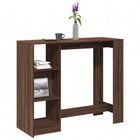 Bar table with shelf 124x46x103.5 cm treated wood brown oak