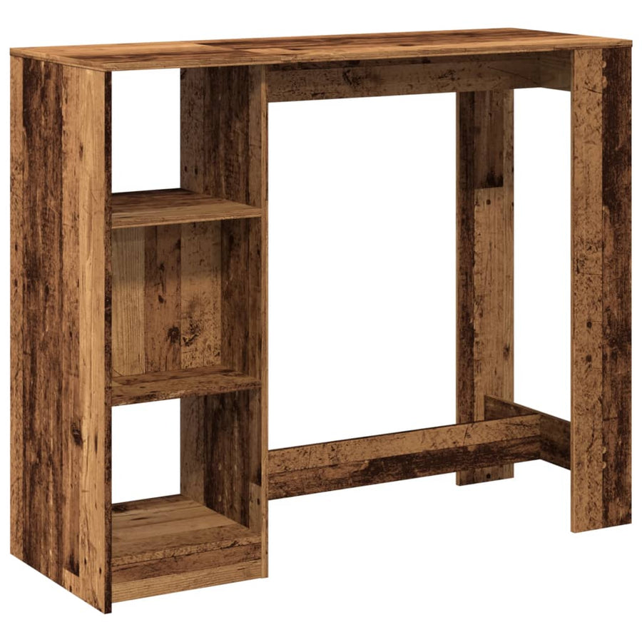 Bartafel met schap 124x46x103,5 cm bewerkt hout oud houtkleurig