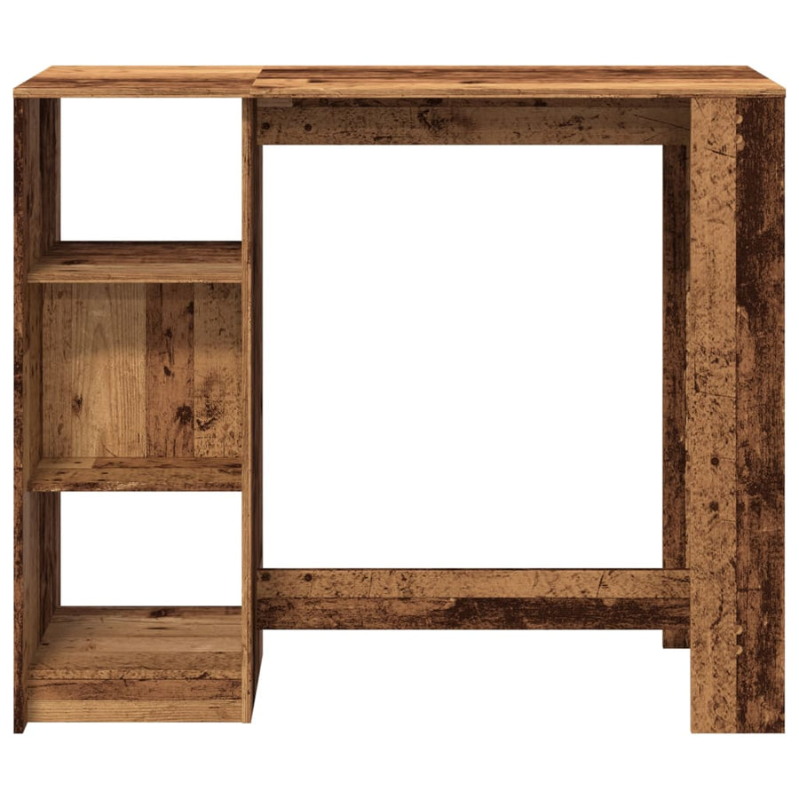 Bartafel met schap 124x46x103,5 cm bewerkt hout oud houtkleurig