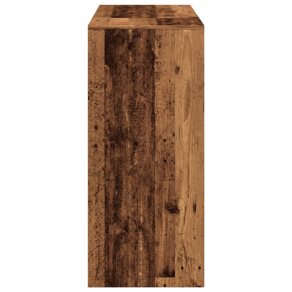 Bartafel met schap 124x46x103,5 cm bewerkt hout oud houtkleurig