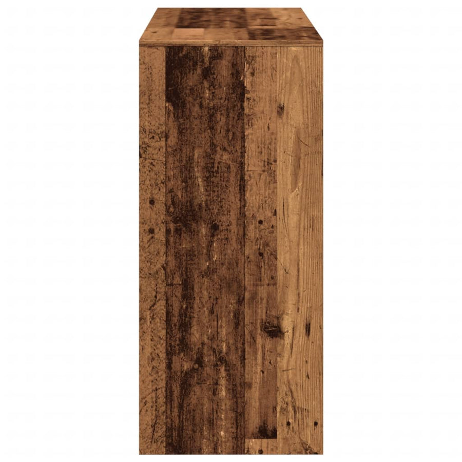 Bartafel met schap 124x46x103,5 cm bewerkt hout oud houtkleurig