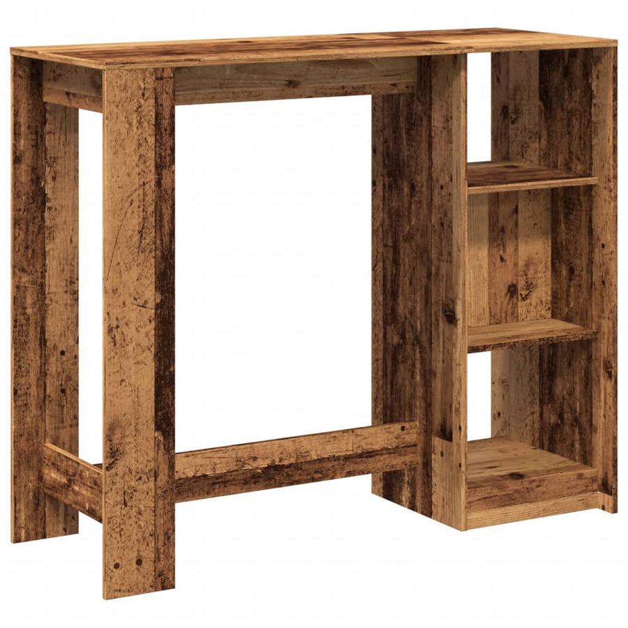 Bartafel met schap 124x46x103,5 cm bewerkt hout oud houtkleurig