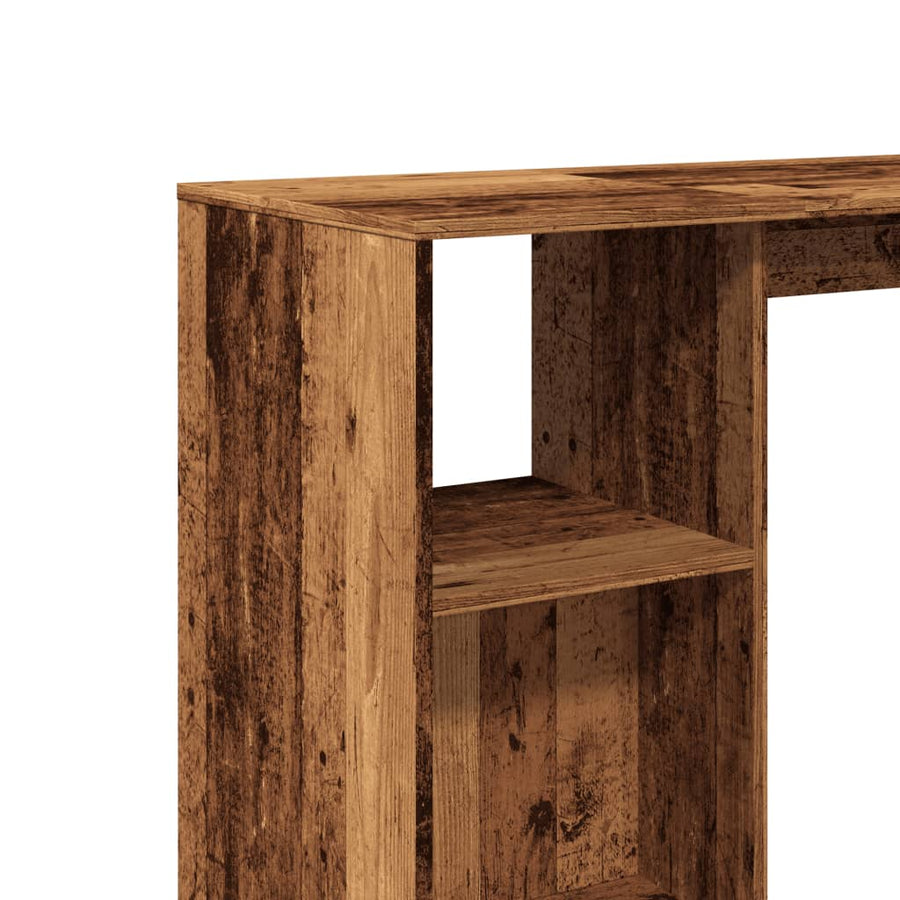 Bartafel met schap 124x46x103,5 cm bewerkt hout oud houtkleurig