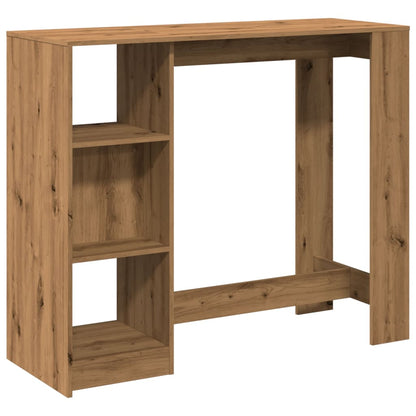 Bartafel met schap 124x46x103,5 cm hout artisanaal eikenkleurig