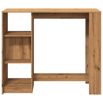 Bartafel met schap 124x46x103,5 cm hout artisanaal eikenkleurig